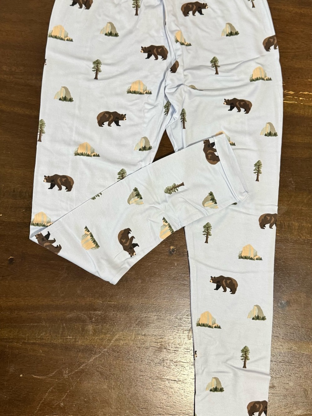 Kyte BABY Light Blue Bear & Forest Print Pajama Leggings - Picture 3 of 8